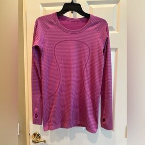 Lululemon Swift Tech Long Sleeve Top, Size 8 Pretty Pink/Purple